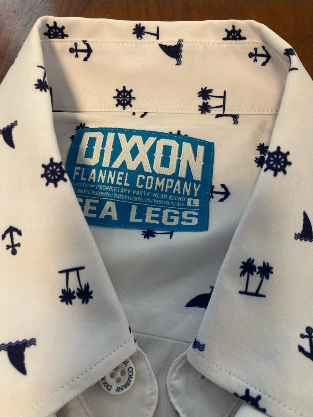 DIXXON White Short-Sleeve Nautical Anchor Print Shirt - Picture 3 of 6